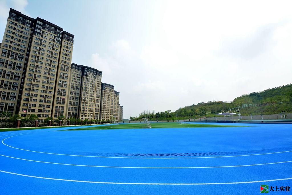 萬科城民主小學(xué)校區(qū)藍色操場細節(jié)